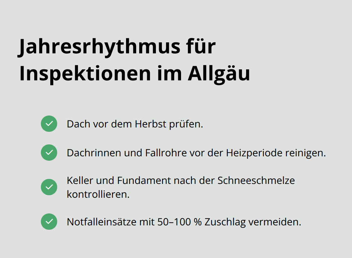 Wichtige saisonale Inspektionen zur Schadensprävention - Kostenbewusste Instandhaltung Allgäu