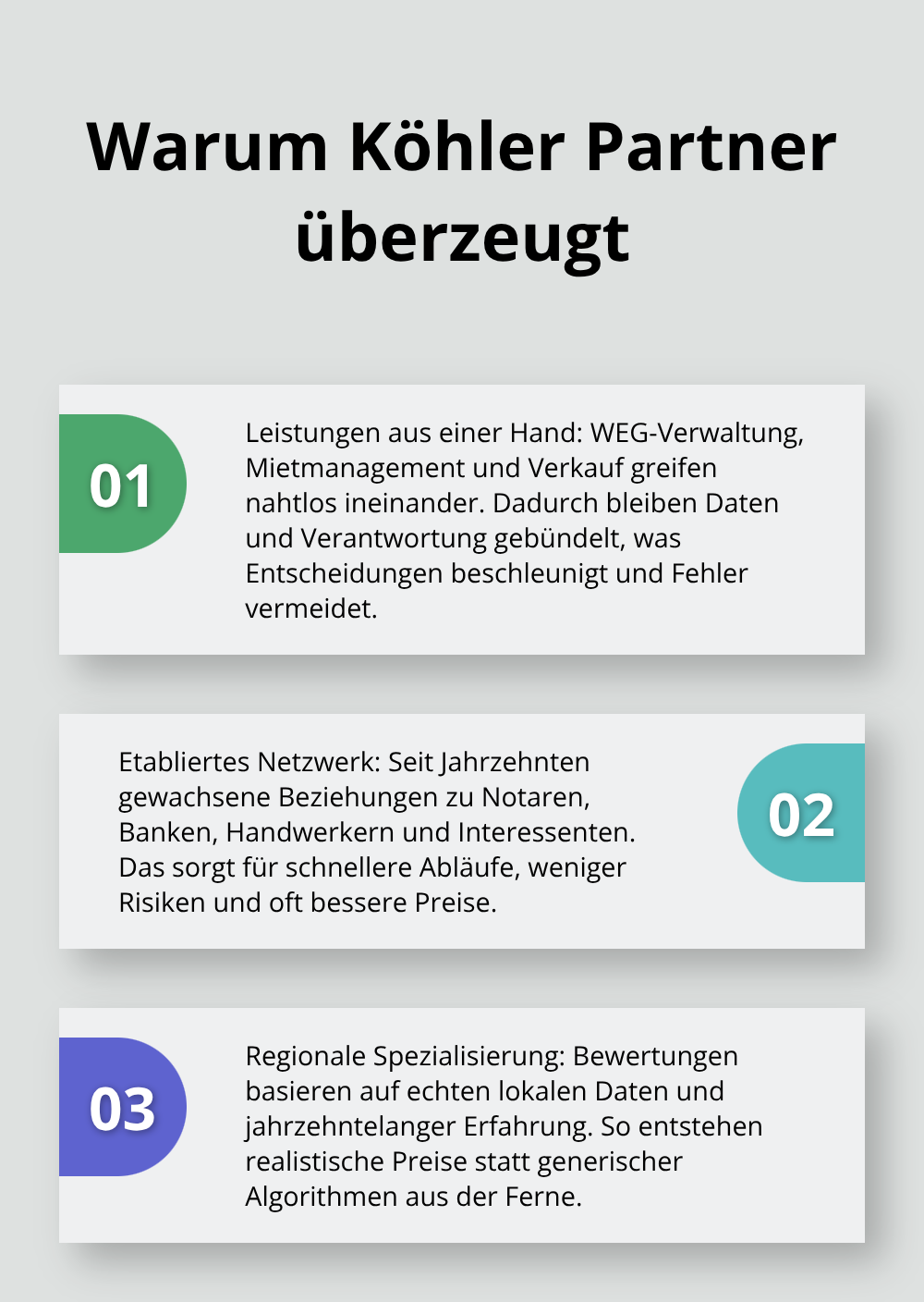 Drei Gründe, warum die lokale Gruppe Köhler Partner Immobilienbesitzern in der Region überlegen hilft