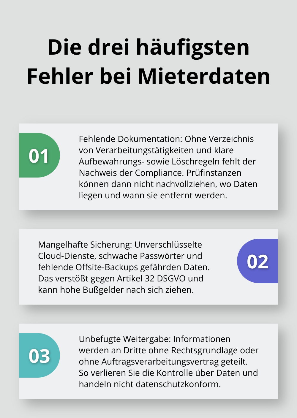 Drei typische Datenschutzfehler von Vermietern kurz erklärt - Mieterdaten Verwaltung Datenschutz Bodensee