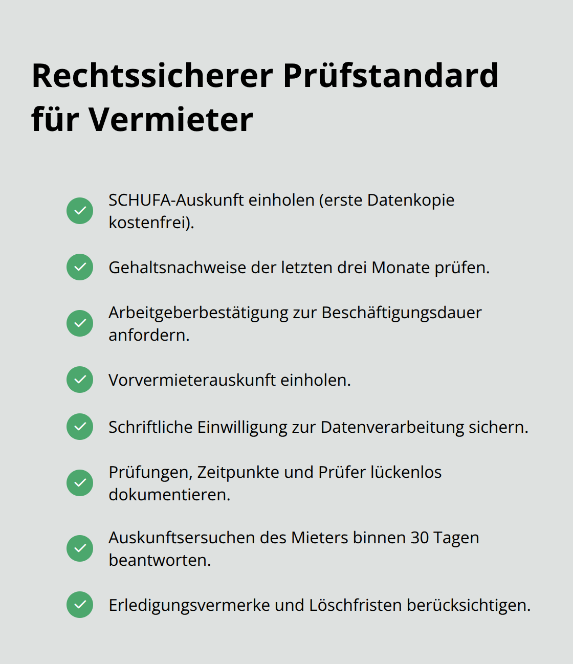 Pflichtunterlagen und Schritte für eine DSGVO-konforme Bonitätsprüfung - Mietverwaltung Bonitätscheck Mieter