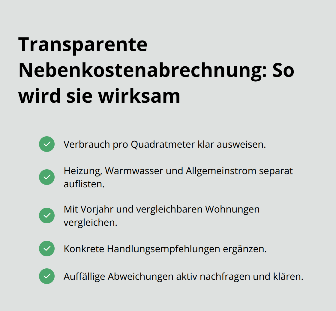 Checkliste für eine motivierende und transparente Nebenkostenabrechnung - Mietverwaltung Mietverträge Stromsparend