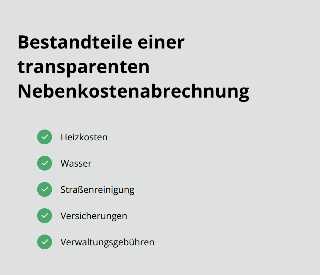 Checkliste zentraler Kostenpositionen in der Nebenkostenabrechnung