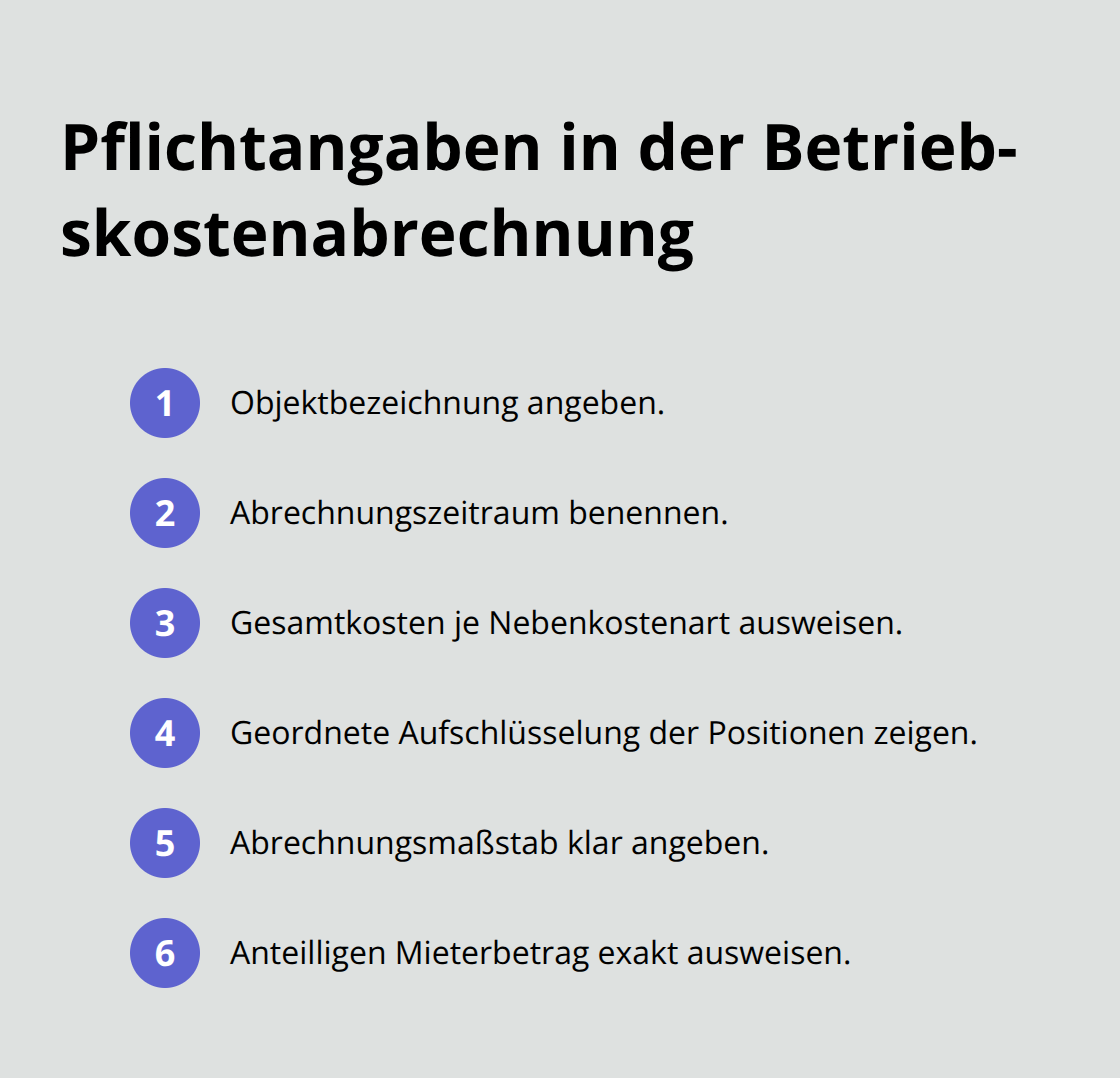 Kompakte Liste der gesetzlich geforderten Inhalte einer Abrechnung - Mietverwaltung Transparente Abrechnung
