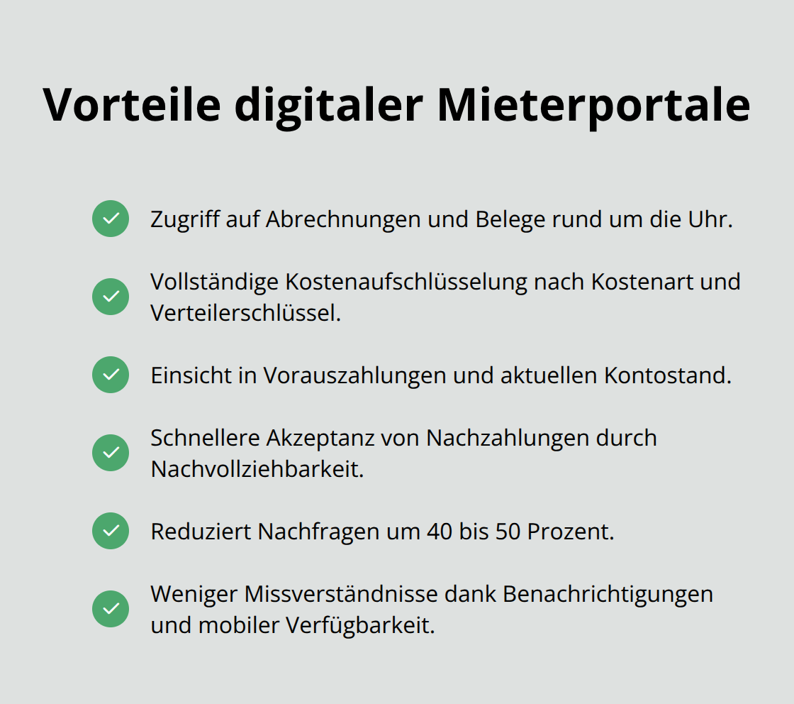 Checkliste der wichtigsten Nutzen eines digitalen Portals für Abrechnungen - Mietverwaltung Transparente Abrechnung