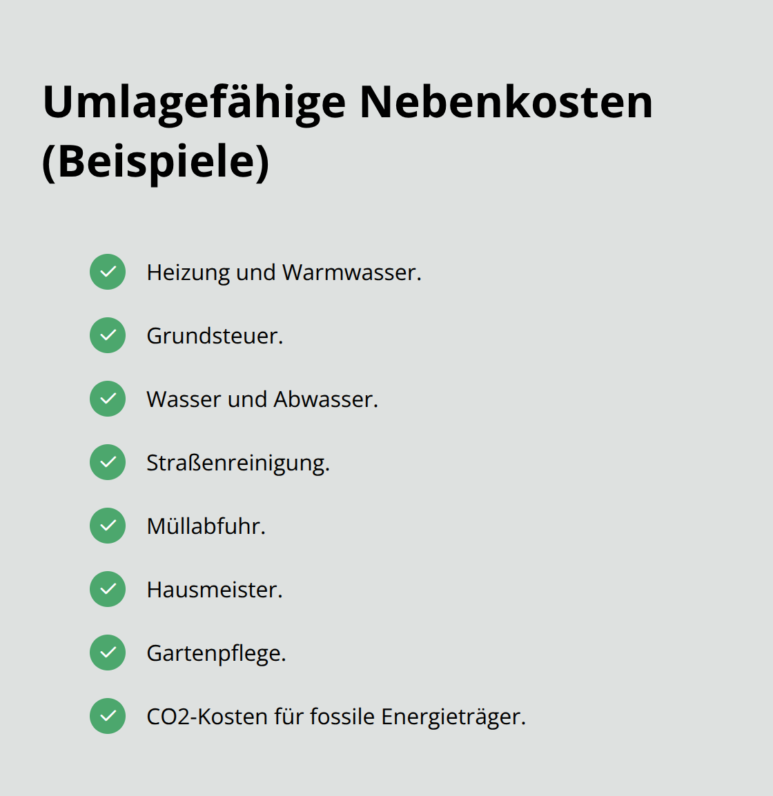 Checkliste umlagefähiger Kosten laut Betriebskostenverordnung und aktueller Regelungen - Nebenkostenabrechnung Mietverwaltung Oberschwaben
