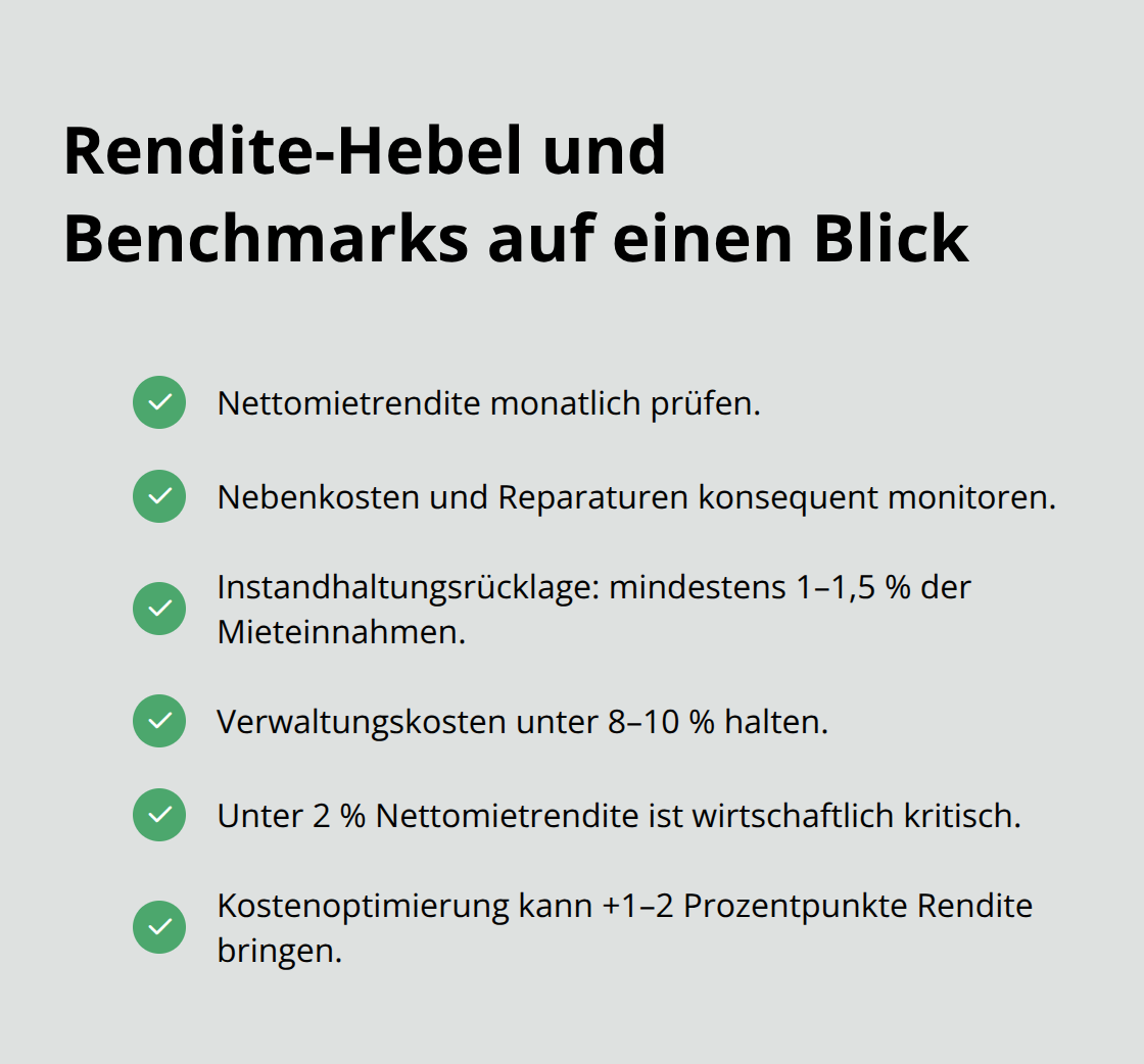 Checkliste mit Kennzahlen und Hebeln zur Optimierung der Nettomietrendite - Wertbeständigkeit Immobilien Oberschwaben